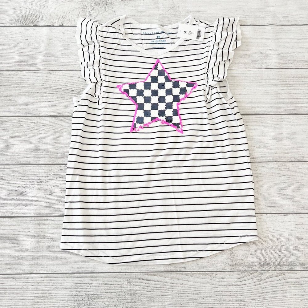 NWT Rockets of Awesome Flip Sequin Shirt